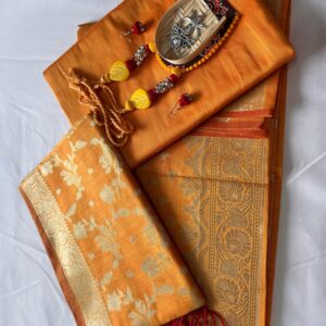 Chanderi Suit (Shade of Orange)