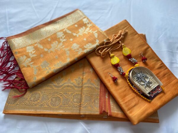 Chanderi Suit (Shade of Orange) - Image 3