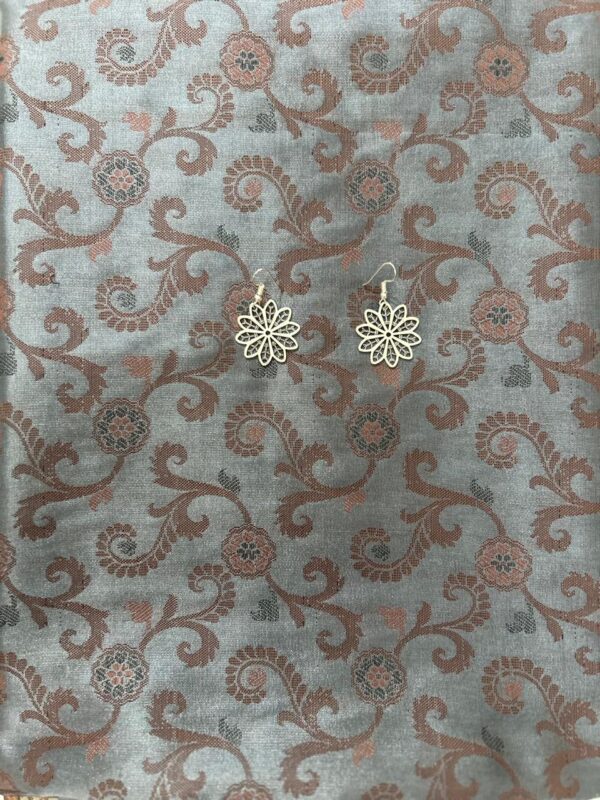 Blue and Cream Saree - Image 6