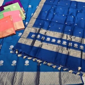 Blue Chiniya Silk handloom suit set